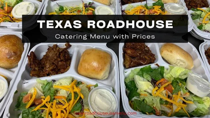 Texas Roadhouse catering spread for a large group